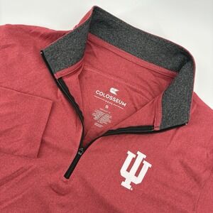Indiana University Colosseum Brand 1/4 Zip Pullover Shirt Men's Small Red